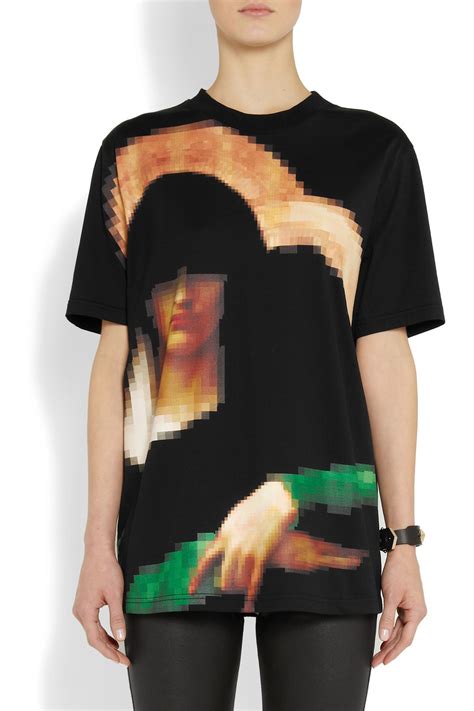 Givenchy Pixel Madonna Cotton Tee in Black 